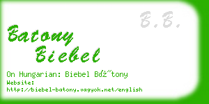 batony biebel business card